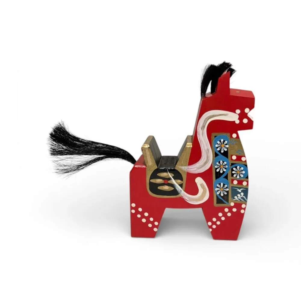 Vintage Hachinohe Horse Handmade Hand Painted Yawata, Uma Japanese Folk Art